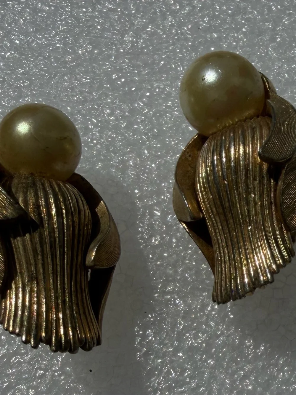 Trafari Gold-Tone Faux Pearl Clip Earrings - Classic Women Jewelry